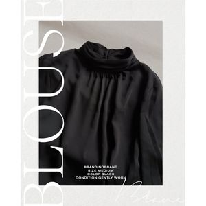 SATIN BLOUSE high neck